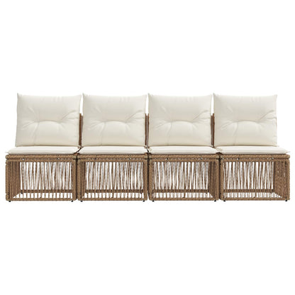 Divano a 4 posti 4 pcs 4-Numero di posti Beige polyrattan | homemem39