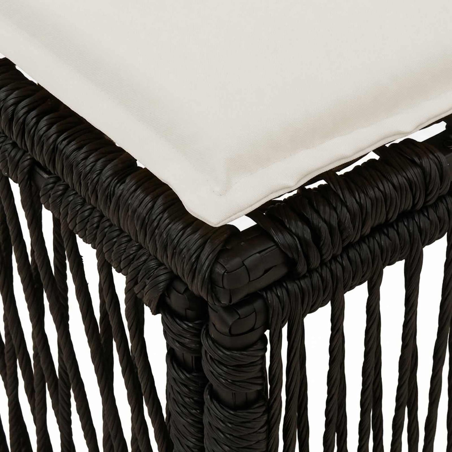 Poggiapiedi Nero polyrattan | homemem39