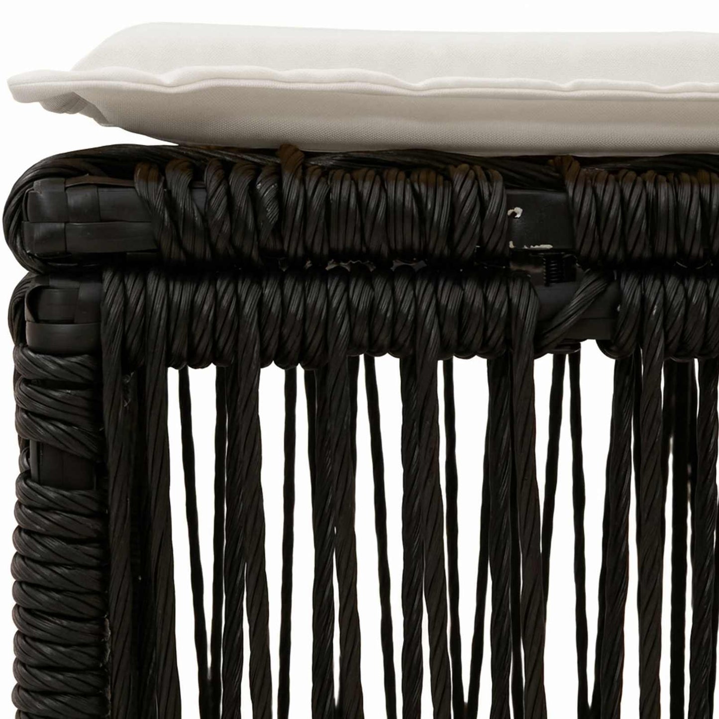 Poggiapiedi Nero polyrattan | homemem39