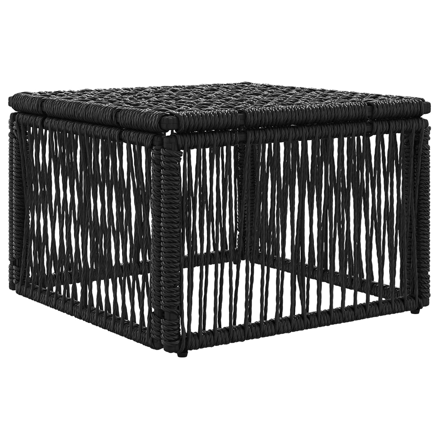 Poggiapiedi Nero polyrattan | homemem39