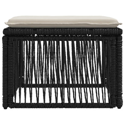 Poggiapiedi Nero polyrattan | homemem39