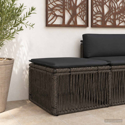 Poggiapiedi Grigio polyrattan | homemem39