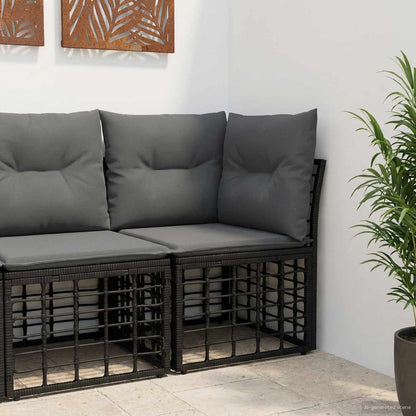 Modulo Divano Angolare da Esterno Nero polyrattan | homemem39
