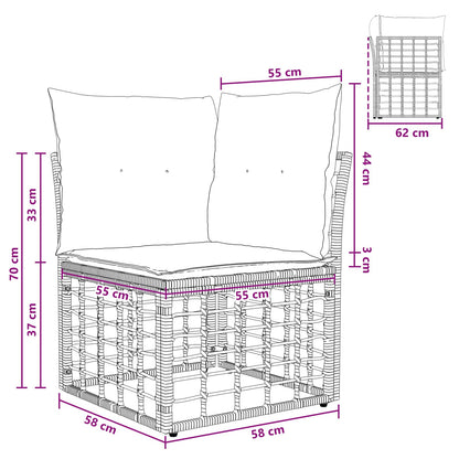 Modulo Divano Angolare da Esterno Nero polyrattan | homemem39