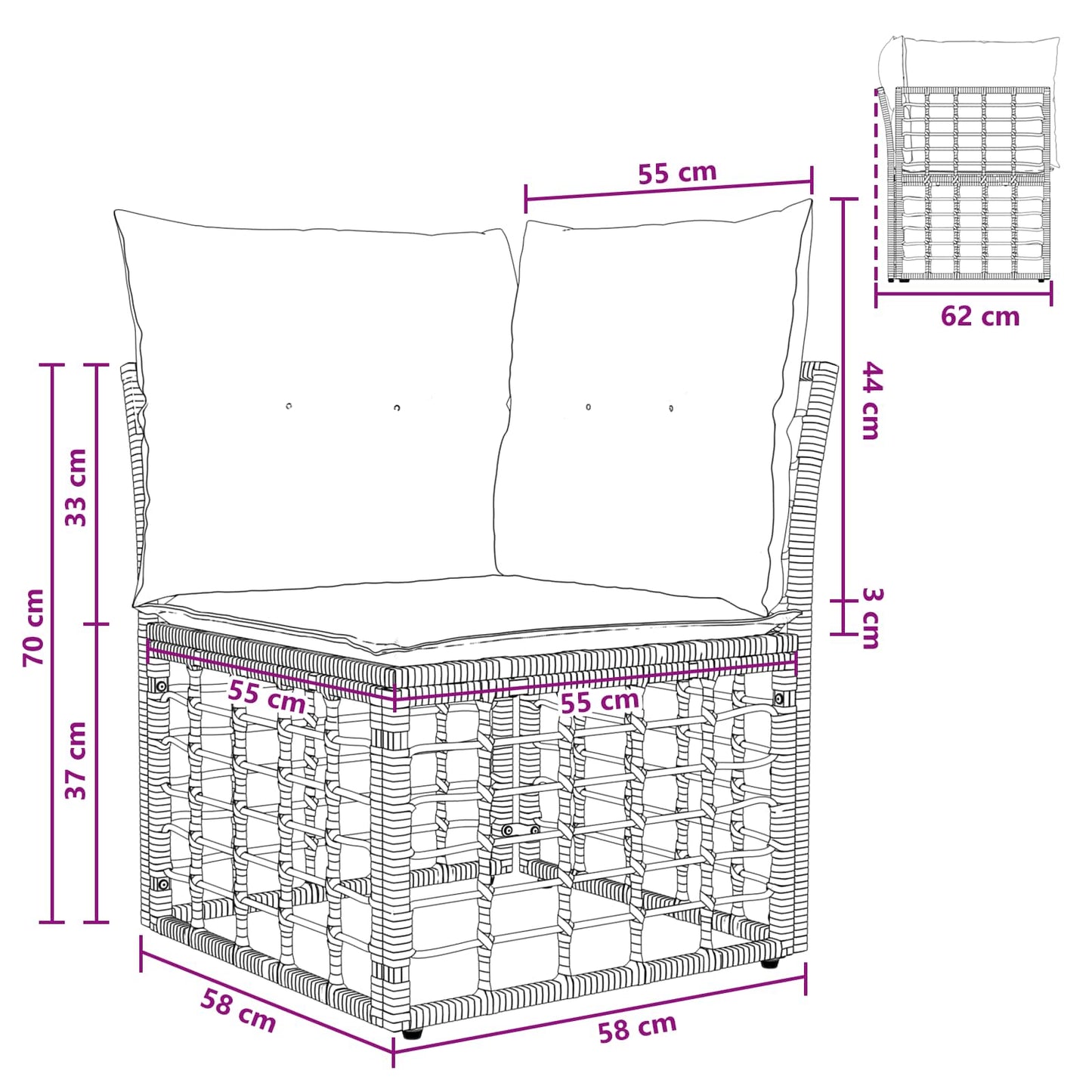 Modulo Divano Angolare da Esterno Naturale polyrattan | homemem39