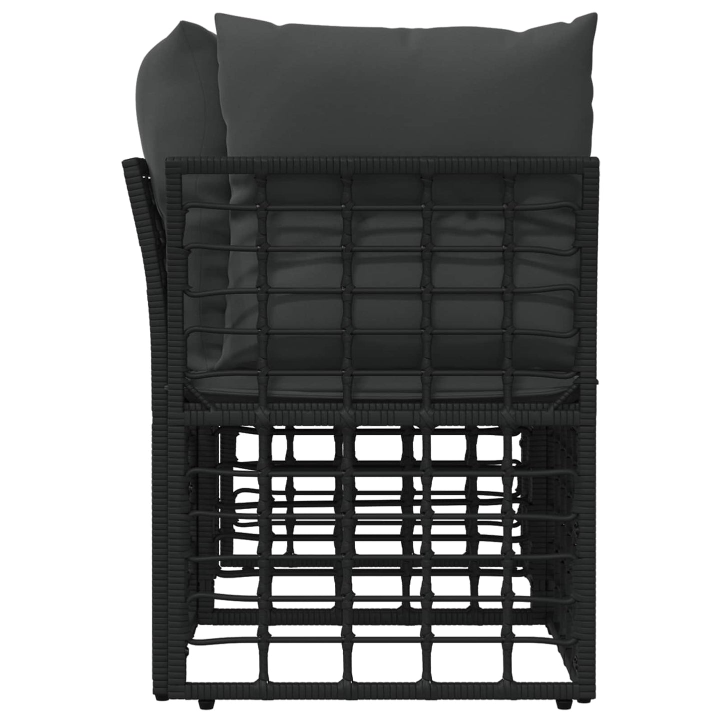 Loveseat da esterno 2 pcs Nero e Grigio scuro polyrattan | homemem39