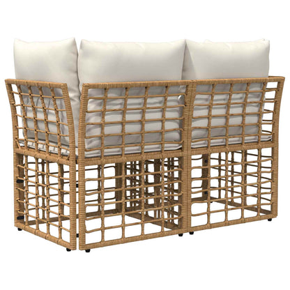 Loveseat da esterno 2 pcs Naturale e Bianco Crema polyrattan | homemem39