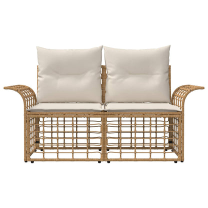 Loveseat da esterno 2 pcs Naturale e Bianco Crema polyrattan | homemem39