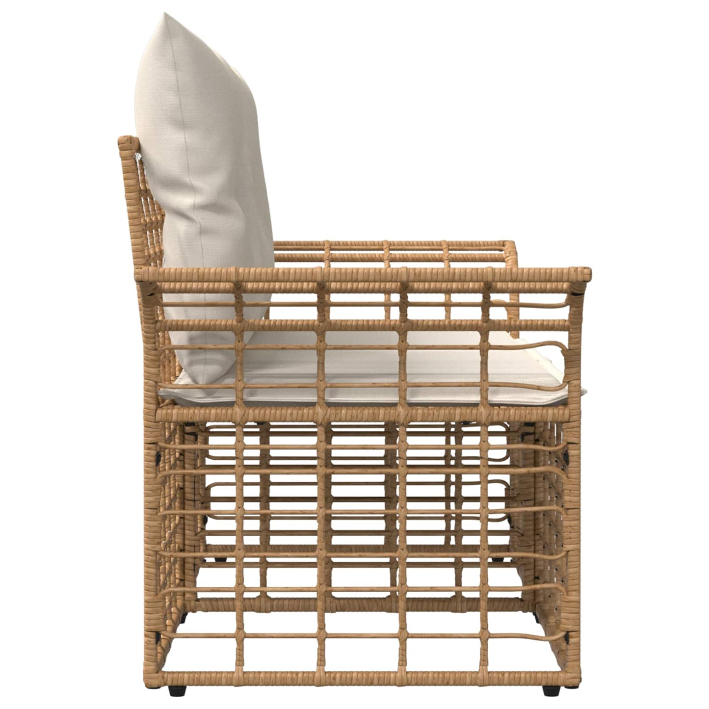 Loveseat da esterno 2 pcs Naturale e Bianco Crema polyrattan | homemem39