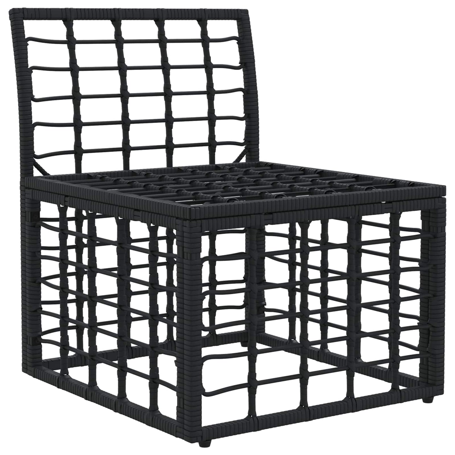 Modulo Divano da Esterno Senza Braccioli Nero polyrattan | homemem39