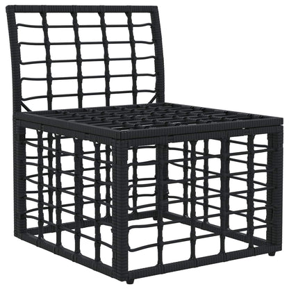 Modulo Divano da Esterno Senza Braccioli Nero polyrattan | homemem39