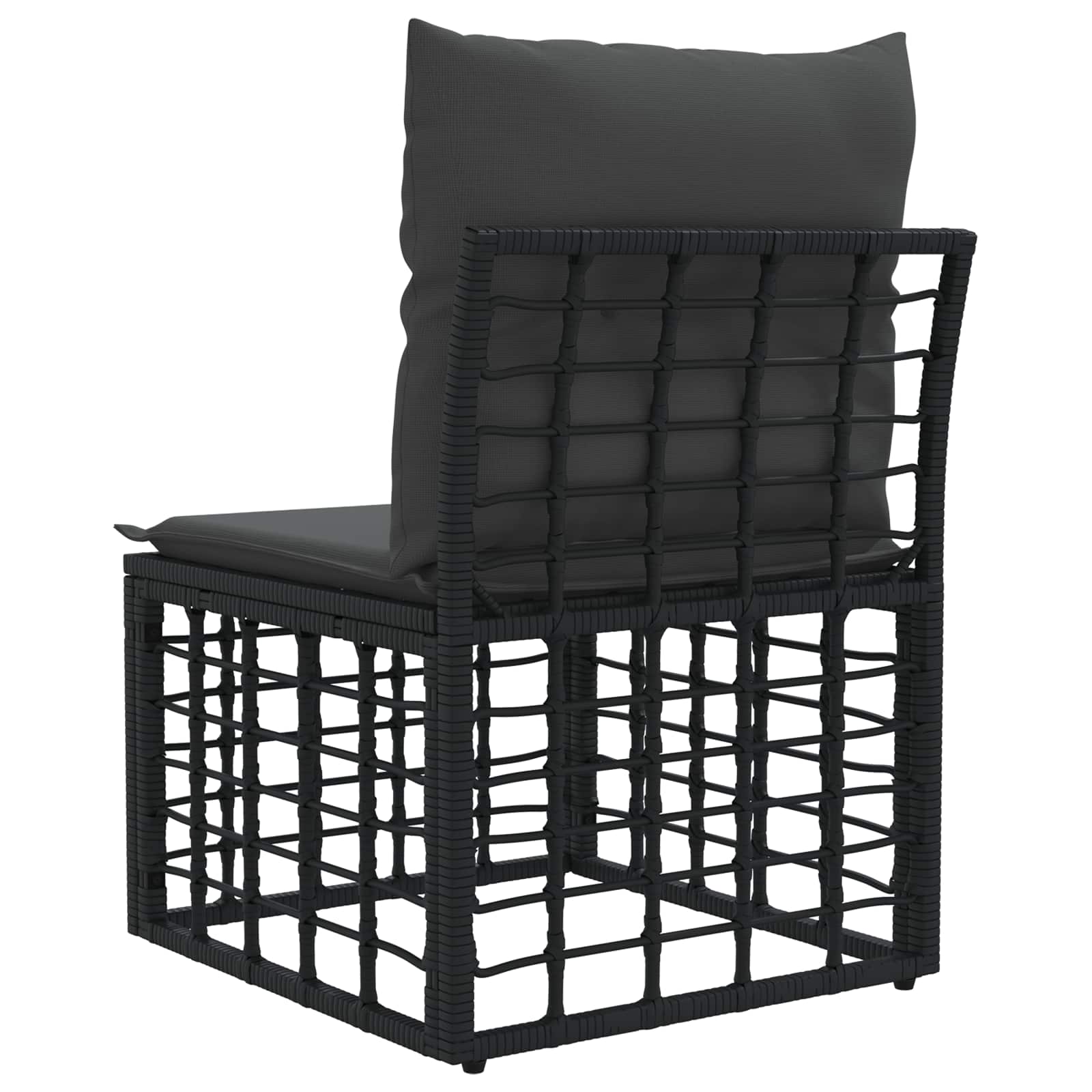Modulo Divano da Esterno Senza Braccioli Nero polyrattan | homemem39