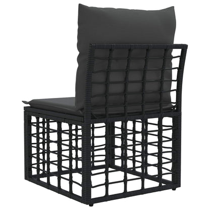 Modulo Divano da Esterno Senza Braccioli Nero polyrattan | homemem39