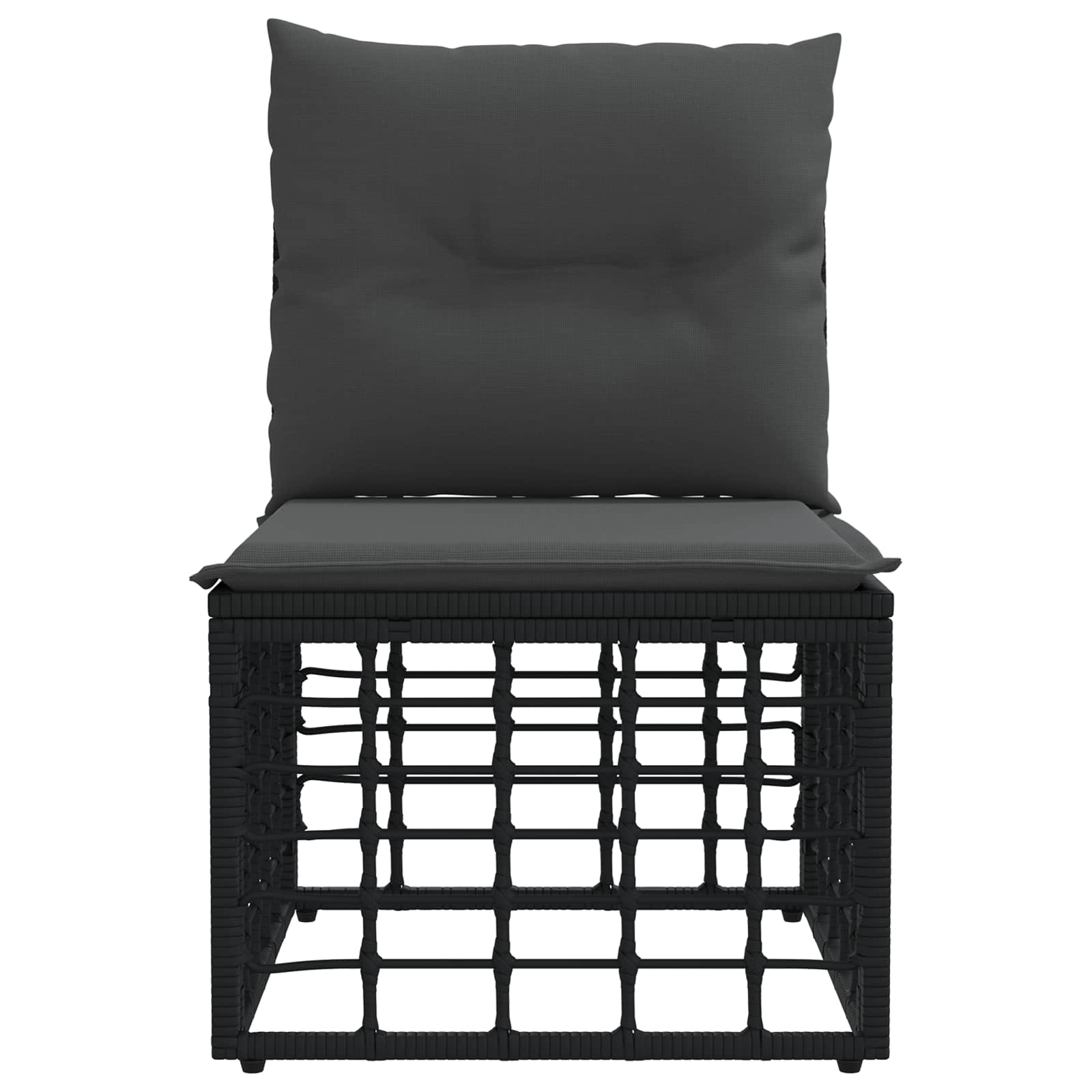 Modulo Divano da Esterno Senza Braccioli Nero polyrattan | homemem39