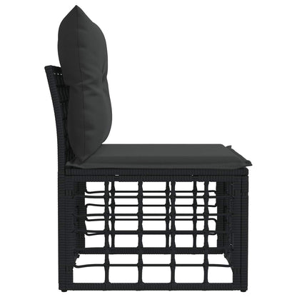 Modulo Divano da Esterno Senza Braccioli Nero polyrattan | homemem39