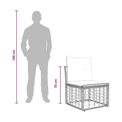 Modulo Divano da Esterno Senza Braccioli Naturale polyrattan | homemem39