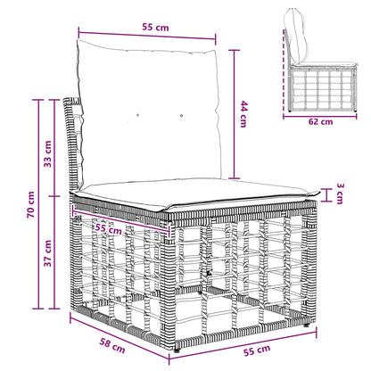 Modulo Divano da Esterno Senza Braccioli Naturale polyrattan | homemem39