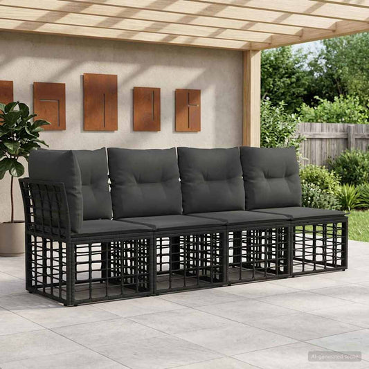 Divano da Giardino 4 Posti con Braccio Sinistro 4 pcs