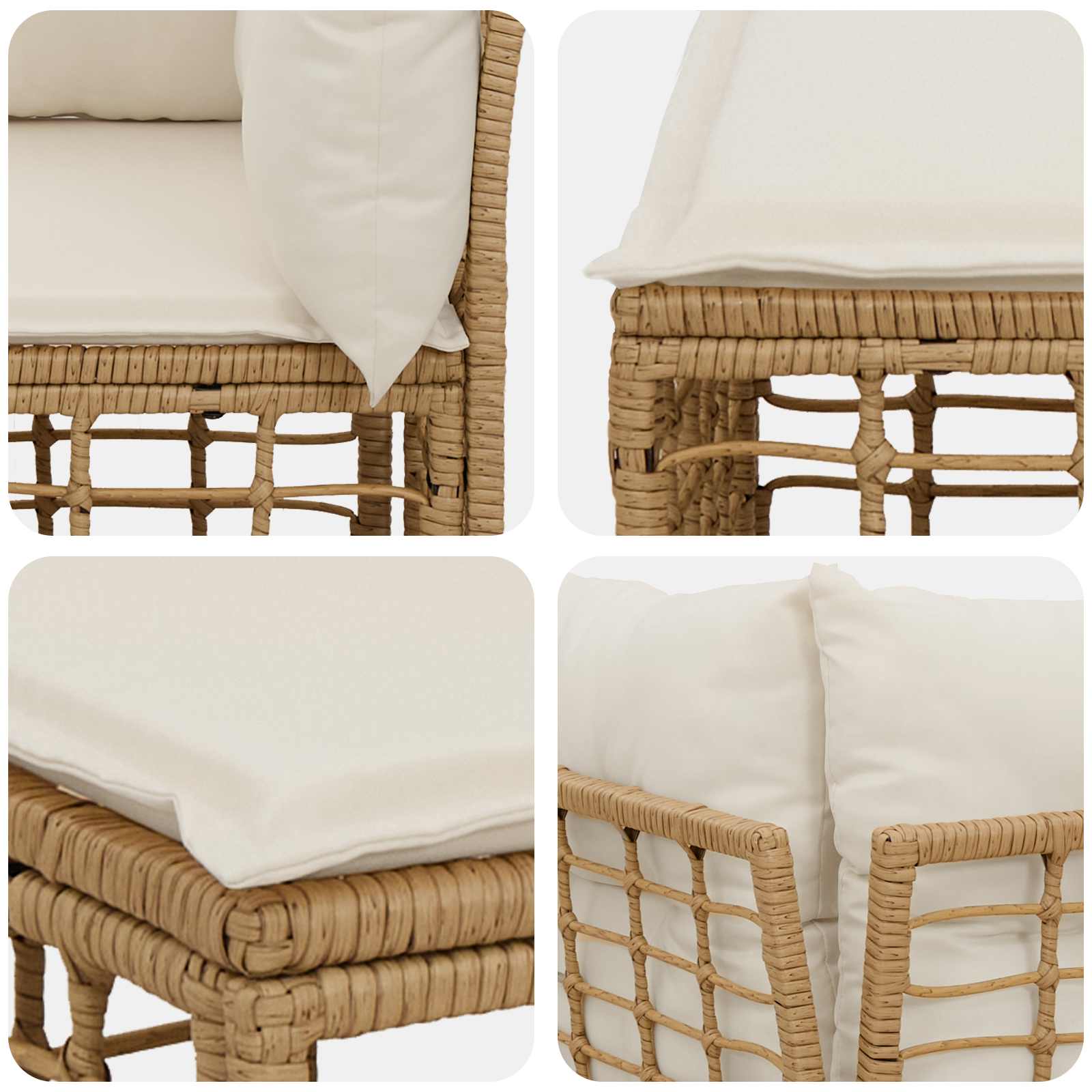 Divano da Giardino 4 Posti con Braccio Sinistro 4 pcs | homemem39