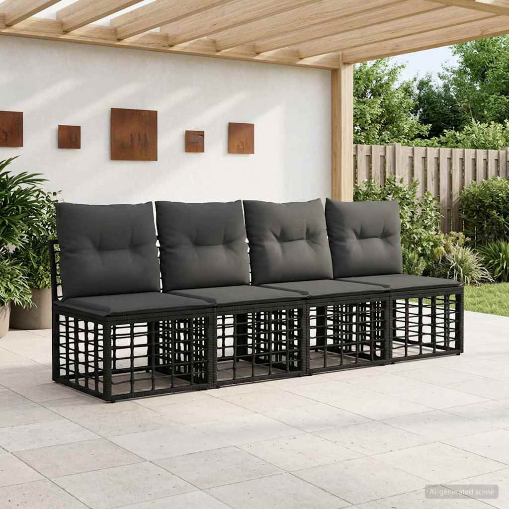 Divano da Giardino 4 Posti Senza Braccioli 4 pcs | homemem39