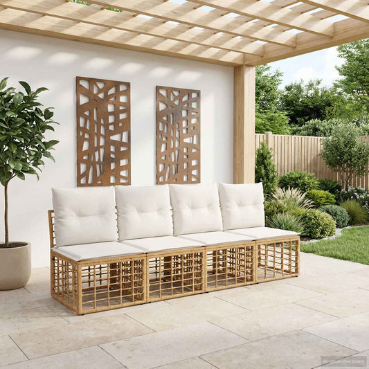Divano da Giardino 4 Posti Senza Braccioli 4 pcs