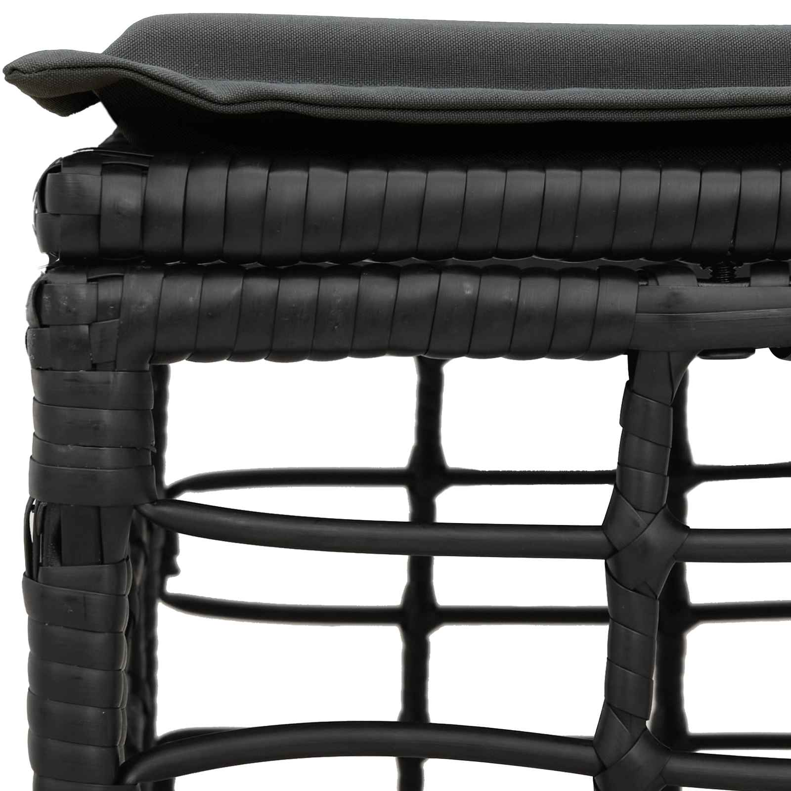 Poggiapiedi da Giardino Nero polyrattan | homemem39