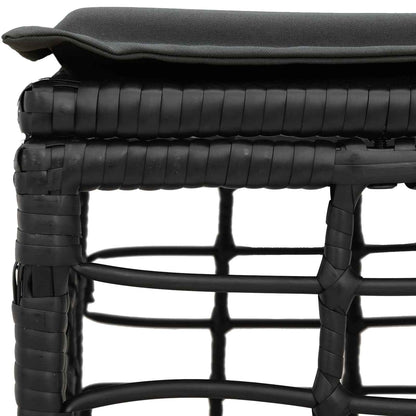 Poggiapiedi da Giardino Nero polyrattan | homemem39