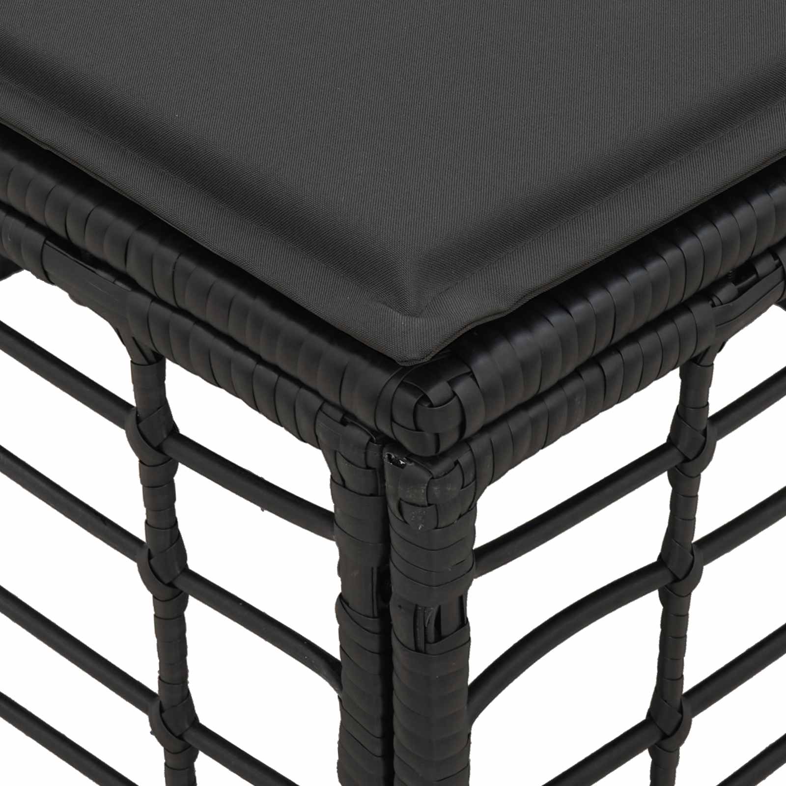 Poggiapiedi da Giardino Nero polyrattan | homemem39
