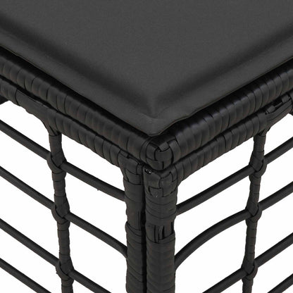 Poggiapiedi da Giardino Nero polyrattan | homemem39