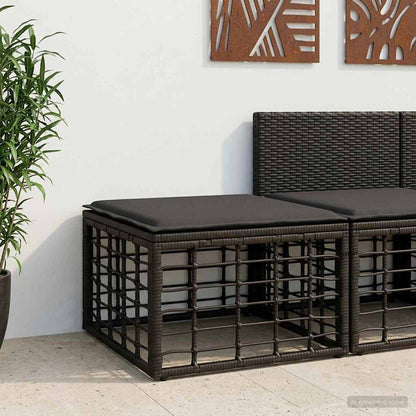 Poggiapiedi da Giardino Nero polyrattan | homemem39
