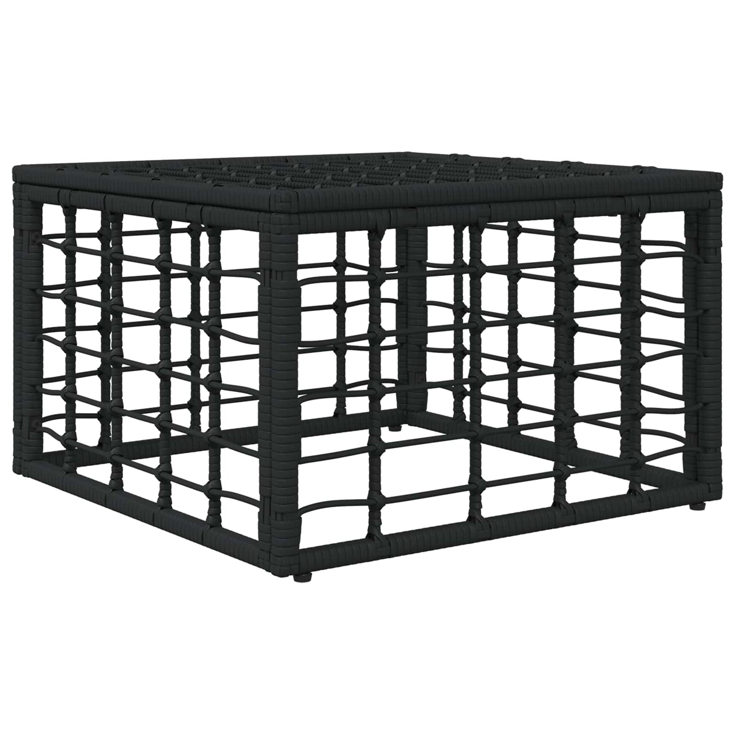 Poggiapiedi da Giardino Nero polyrattan | homemem39