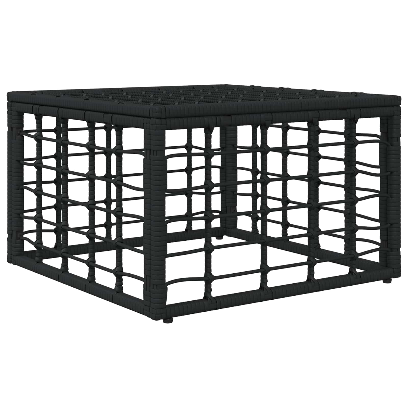 Poggiapiedi da Giardino Nero polyrattan | homemem39