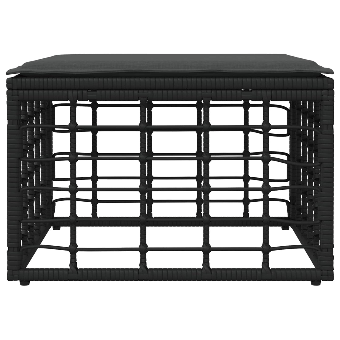 Poggiapiedi da Giardino Nero polyrattan | homemem39