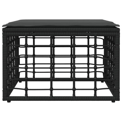 Poggiapiedi da Giardino Nero polyrattan | homemem39