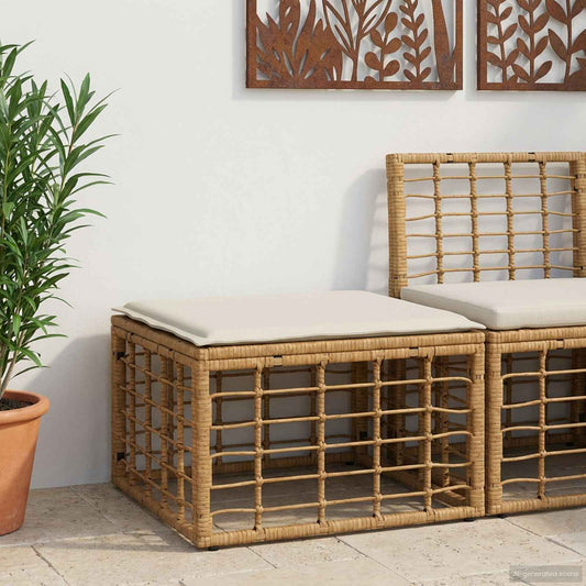 Poggiapiedi da Giardino Naturale polyrattan
