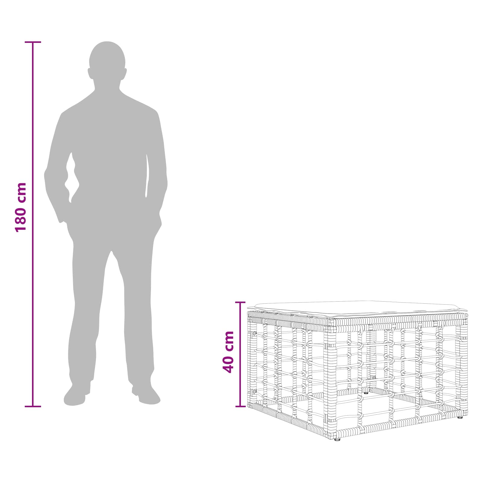 Poggiapiedi da Giardino Naturale polyrattan | homemem39