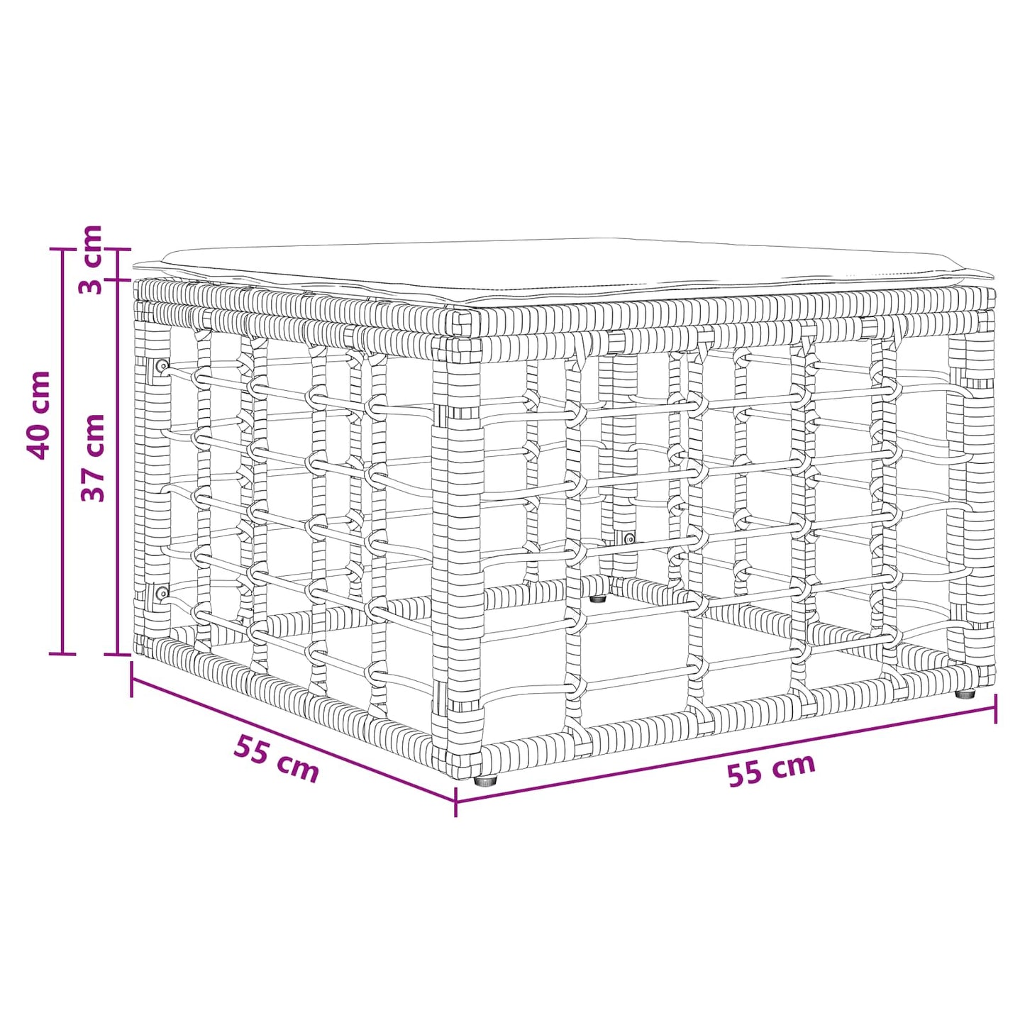 Poggiapiedi da Giardino Naturale polyrattan | homemem39