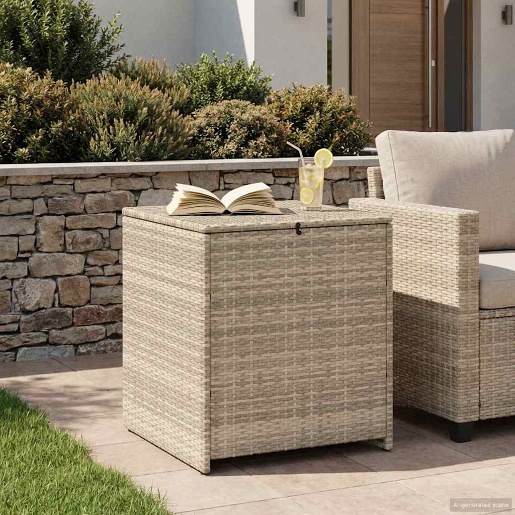 Scatola per Cuscini Grigio chiaro 55 x 55 x 69 cm polyrattan | homemem39
