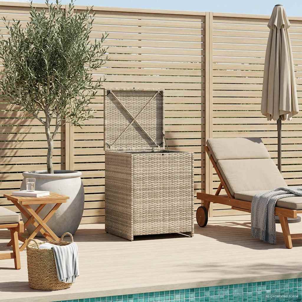 Scatola per Cuscini Grigio chiaro 55 x 55 x 69 cm polyrattan