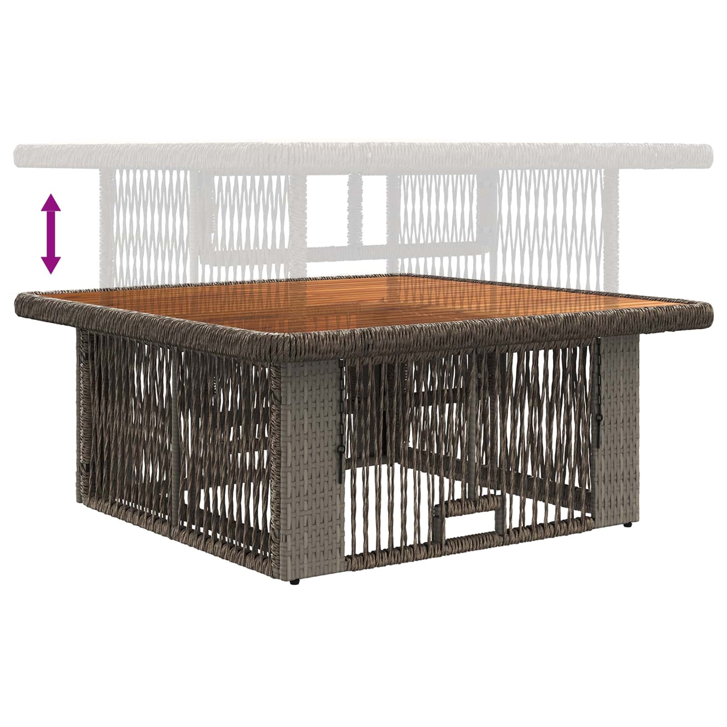 Set da Pranzo per Giardino 3 pz Grigio e Grigio Scuro