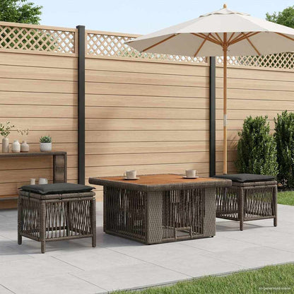 Set da Pranzo per Giardino 3 pcs Grigio e Grigio Scuro | homemem39