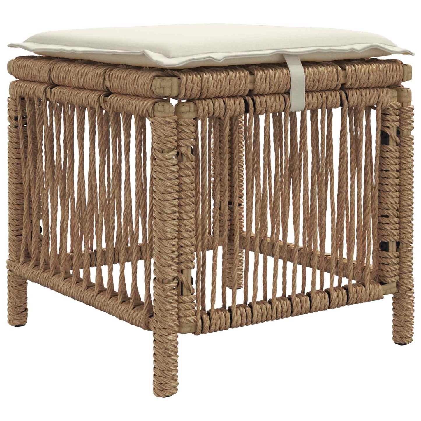 Set da Pranzo per Giardino 3 pcs Beige e Crema polyrattan | homemem39