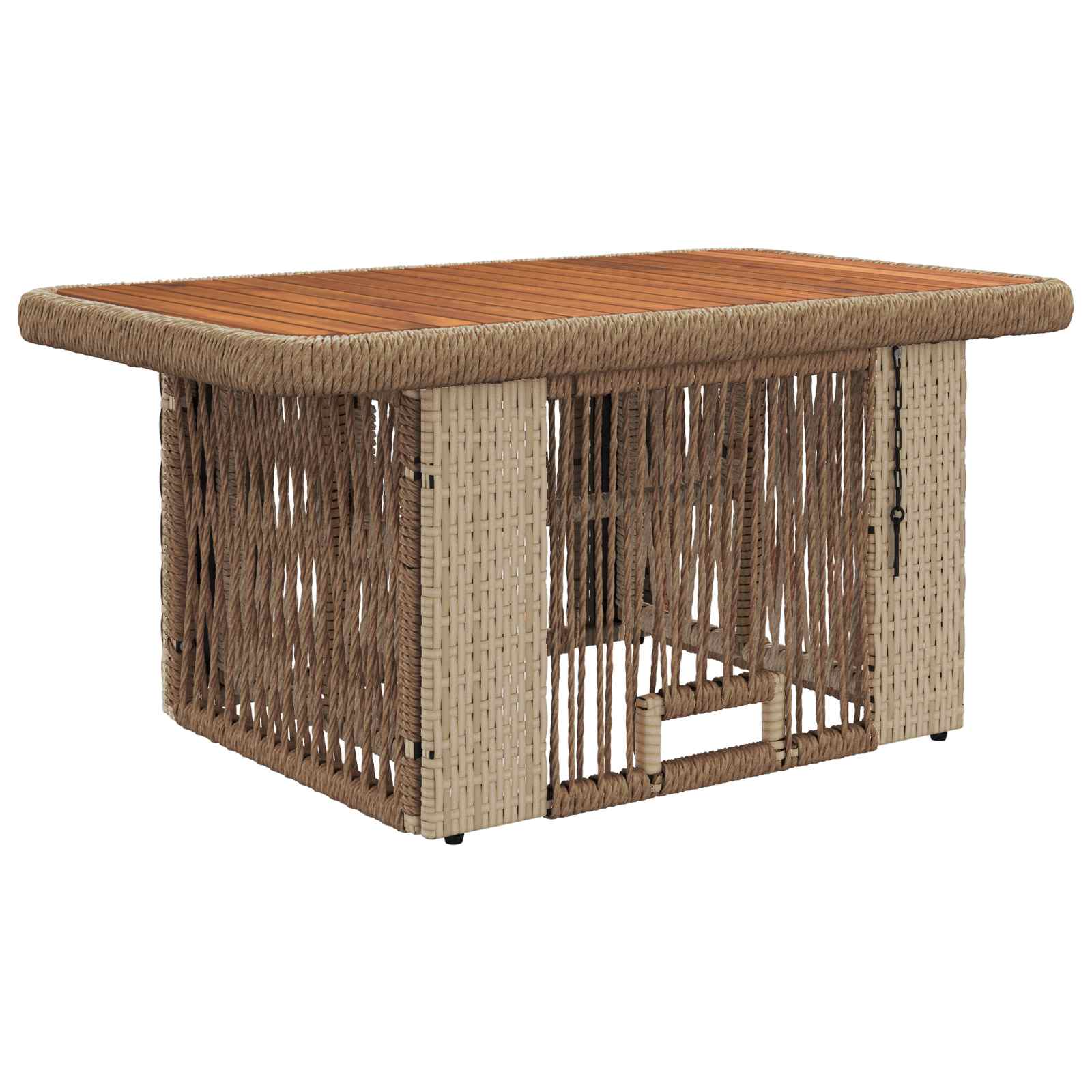 Set da Pranzo per Giardino 3 pcs Beige e Crema polyrattan | homemem39