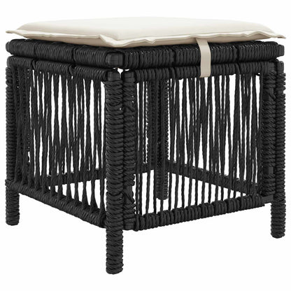 Set da Pranzo per Giardino 4 pcs Nero e Crema polyrattan | homemem39