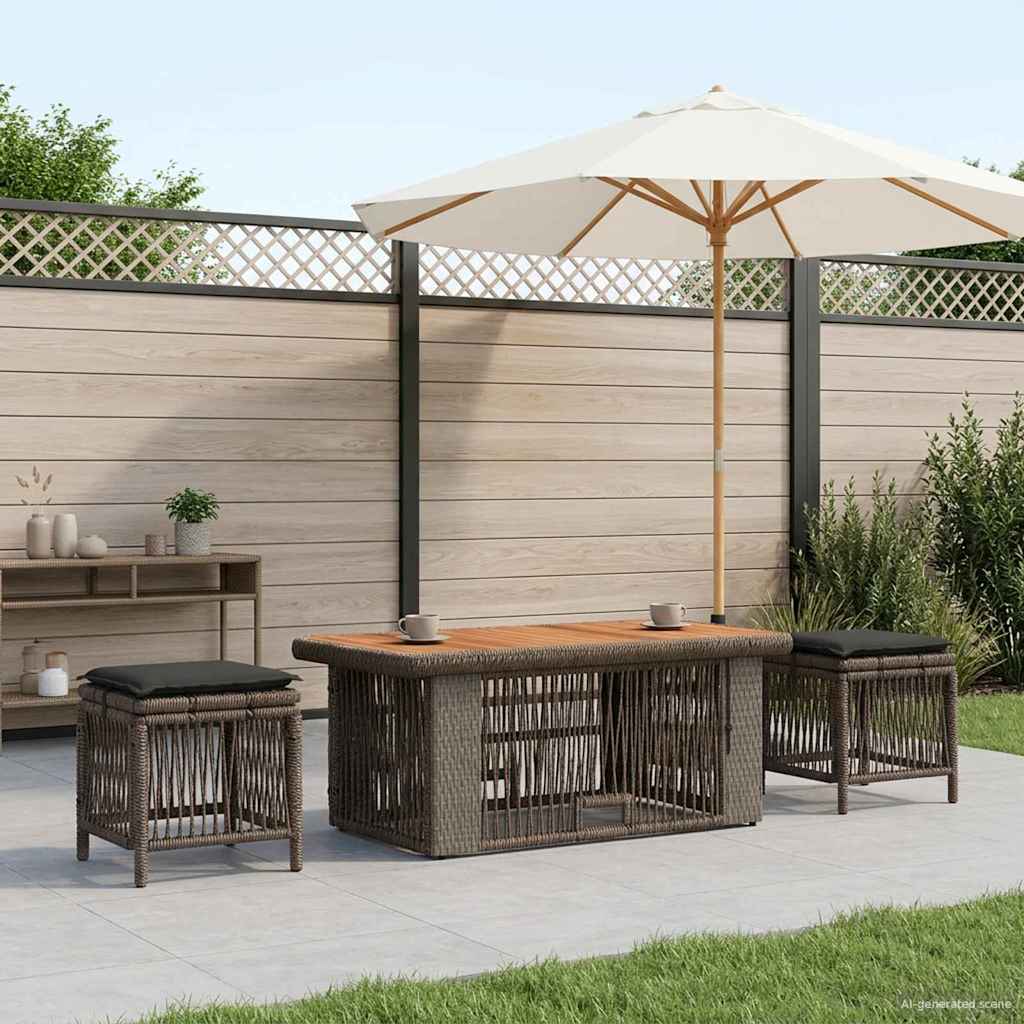 Set da Pranzo per Giardino 4 pcs Grigio e Grigio Scuro | homemem39