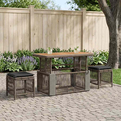 Set da Pranzo per Giardino 4 pcs Grigio e Grigio Scuro | homemem39