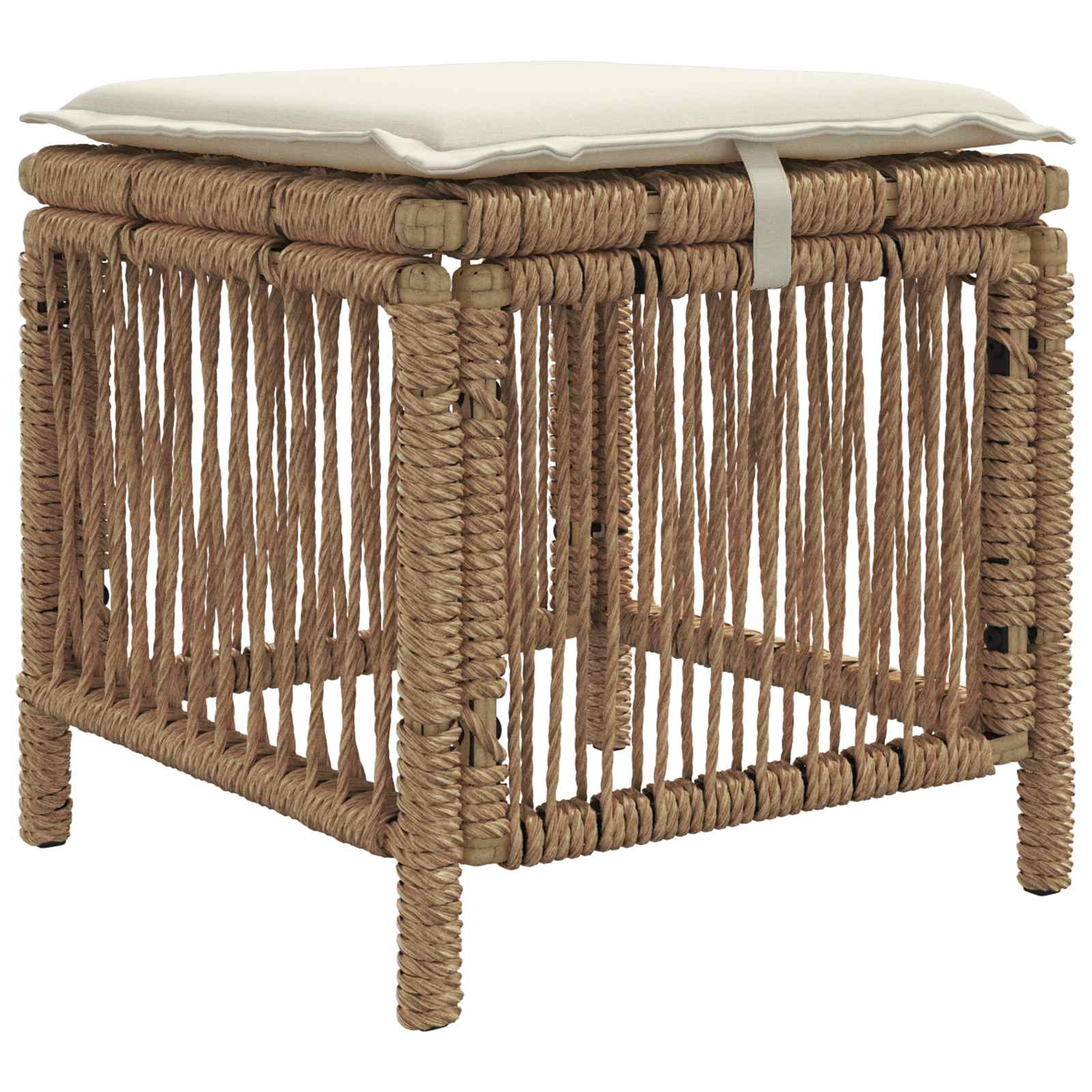 Set da Pranzo per Giardino 4 pcs Beige e Crema polyrattan | homemem39