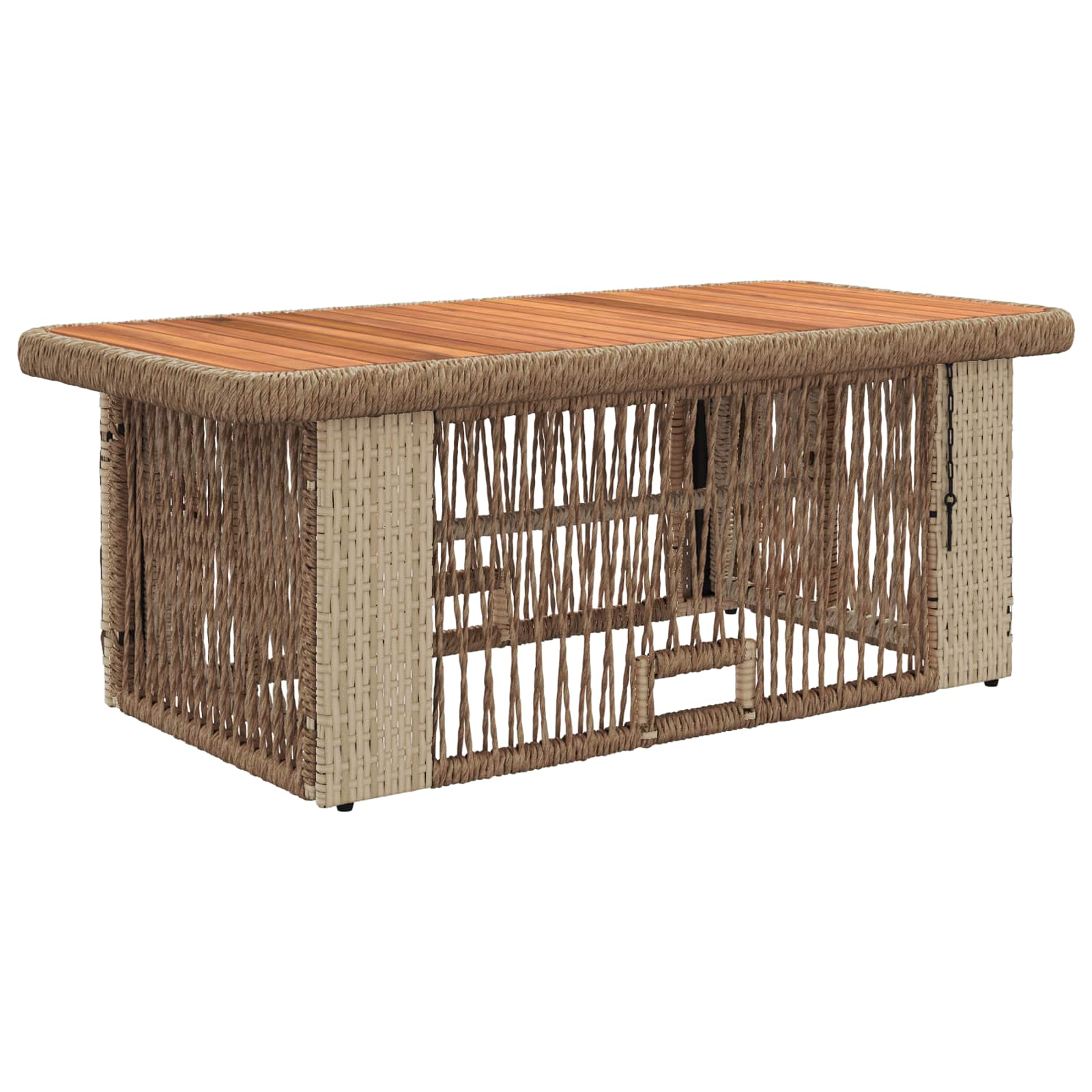 Set da Pranzo per Giardino 4 pcs Beige e Crema polyrattan | homemem39