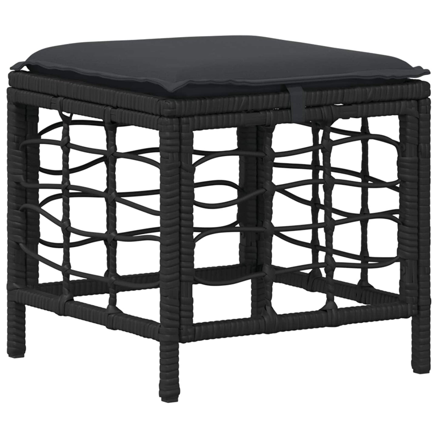 Set da Pranzo per Giardino con cuscino 3 pcs Nero e Grigio