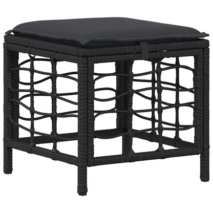 Set da Pranzo per Giardino con cuscino 3 pcs Nero e Grigio